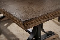 HM4280-30/TABLE Driftwood and Metal Trestle Dining Table - Metropolitan -3