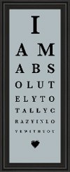 I Am Crazy in Love with You Framed Eye Chart Wall Decor