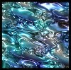 Metallic Ink Blue-Green Framed Wall Art