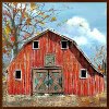 Red Country Barn Hand Painted Framed Wall Art