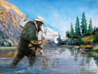 Angler II Fishing Hand Painted Canvas Wall Art