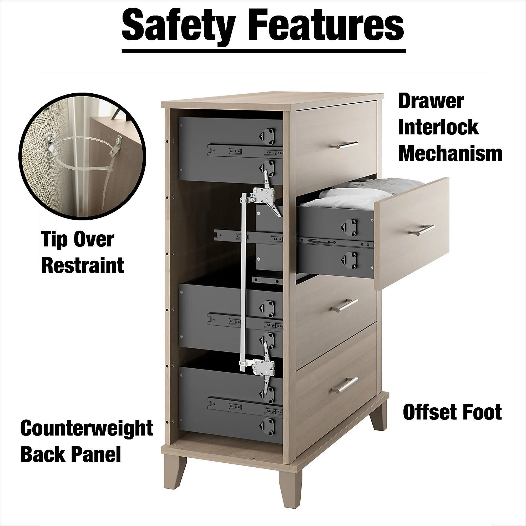STS132AG Ash Gray 4-Drawer Chest - Somerset-6