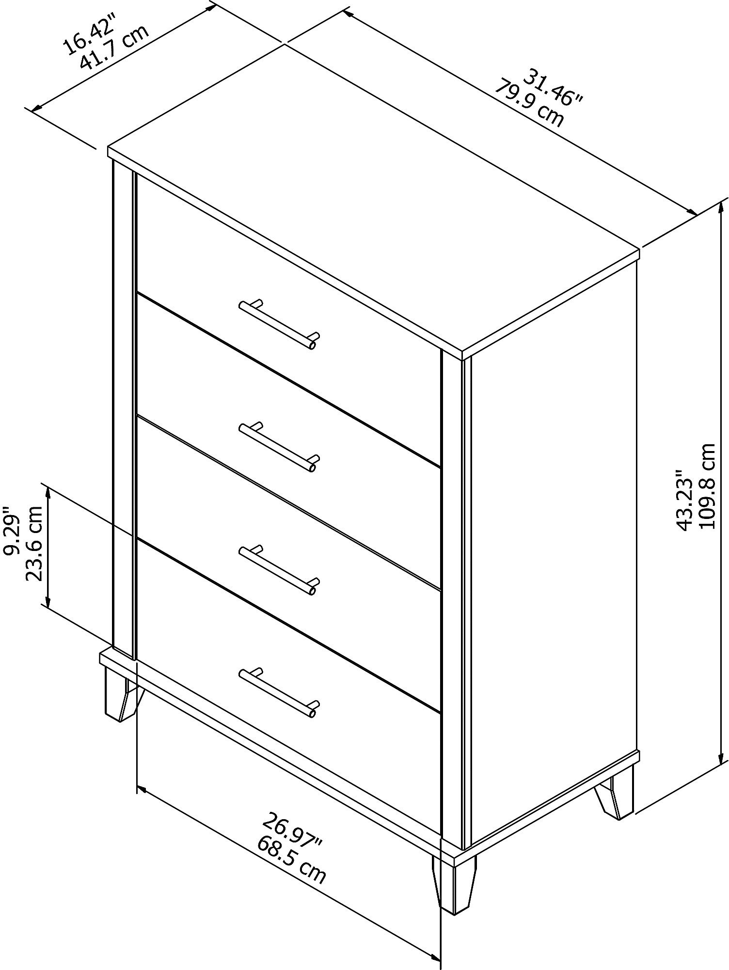 Ash Gray 4-Drawer Chest - Somerset-7