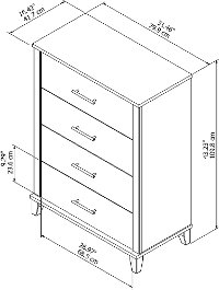 Ash Gray 4-Drawer Chest - Somerset-7