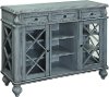 Burnished Blue 3 Drawer and 2 Door Open Display Credenza
