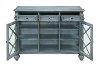Burnished Blue 3 Drawer and 2 Door Open Display Credenza-2