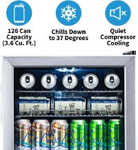 AB-1200 Stainless Steel 126 Can Beverage Cooler-6