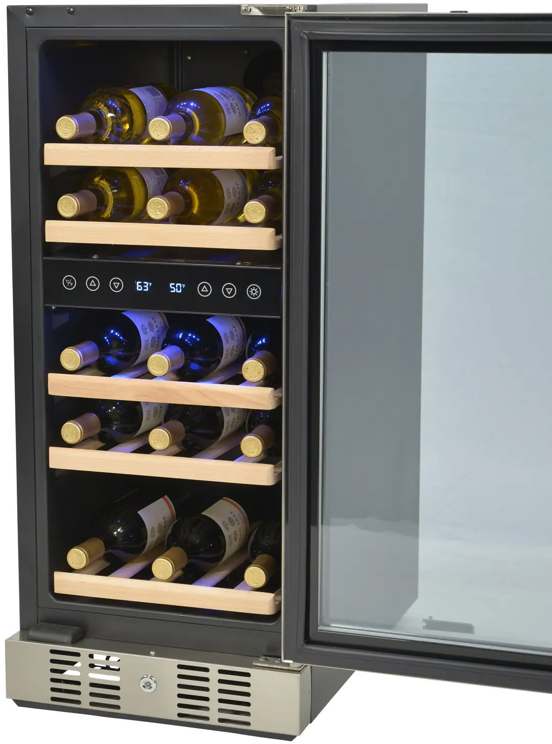 AWR-290DB Stainless Steel/ Black 29 Bottle Wine Cooler-2