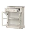 Colonial White Rub Cathedral 2 Door Cabinet-2