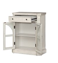 Colonial White Rub Cathedral 2 Door Cabinet-2