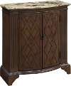 Barrister Warm Brown 2 Door Cabinet with Marble Top