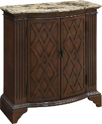Barrister Warm Brown 2 Door Cabinet with Marble Top