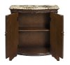 Barrister Warm Brown 2 Door Cabinet with Marble Top-2