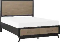 Raku Gray and Black Full Storage Bed