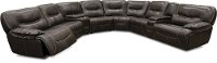 Ghost Gray Leather-Match 8 Piece Power Reclining Sectional - Max
