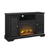 52 Inch Black Highboy TV Stand with Fireplace-3