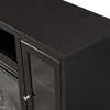 52 Inch Black Highboy TV Stand with Fireplace-5