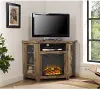 W48FPCRBW Keaton Barn Wood 48 Corner Fireplace TV Stand - Walker Edison