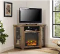 W48FPCRBW Keaton Barn Wood 48 Corner Fireplace TV Stand