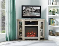 W48FPCRWO 48 Inch White Oak Corner TV Stand with Fireplace-1