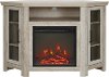 48 Inch White Oak Corner TV Stand with Fireplace-2