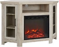 W48FPCRWO 48 Inch White Oak Corner TV Stand with Fireplace-3