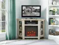 W48FPCRWO Keaton White Oak 48 Fireplace Corner TV Stand