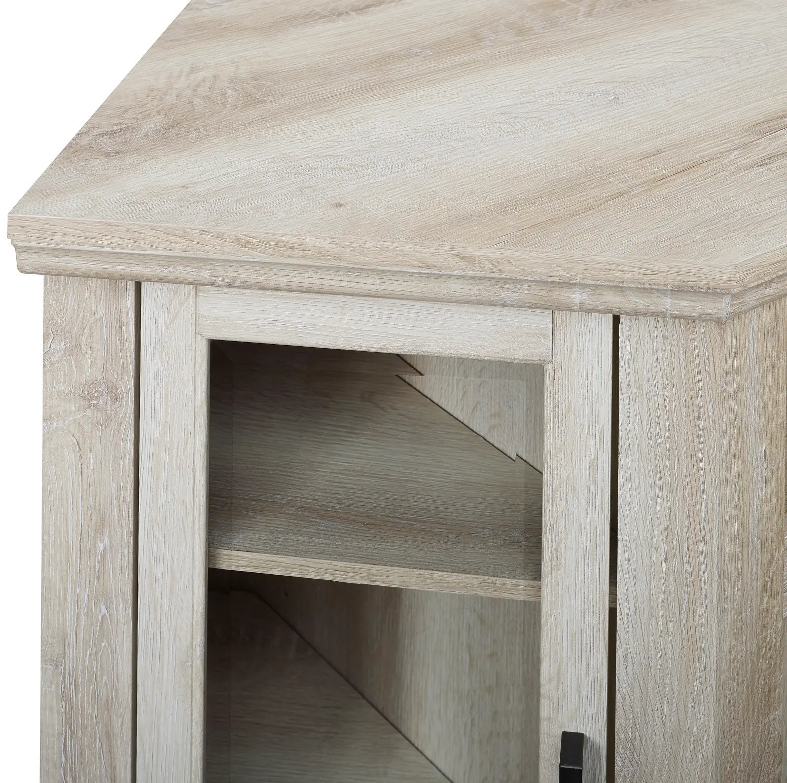 W48FPCRWO White Oak 48 Fireplace Corner TV Stand-4