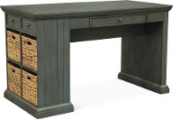 Versatile Modern Blue Office Desk - Smooth Reflections
