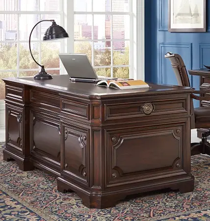 Sheffield 75 Inch Cherry Brown Executive Desk-1