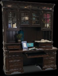 Cherry Brown Office Desk and Hutch - Sheffield-5