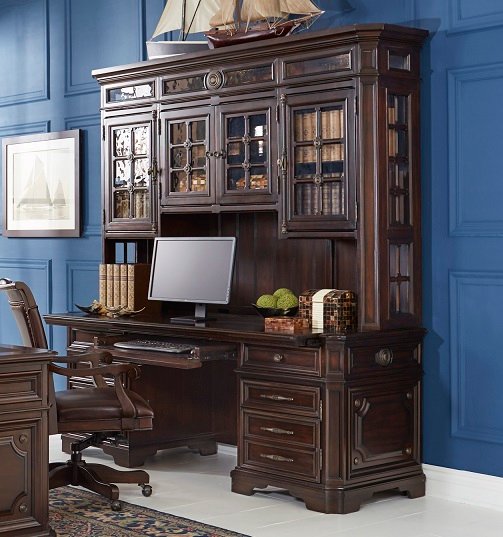 Sheffield Cherry Brown Office Desk and Hutch-3