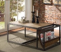 Simple Natural Brown Coffee Table - Elm