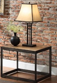 Simple Natural Brown End Table - Elm