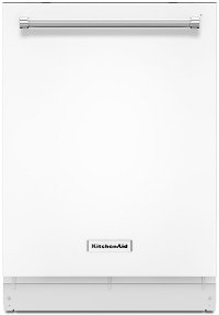 KDTE234GWH KitchenAid White Top Control Built-In Tall Tub Dishwasher