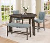 Gray 4 Piece Counter Height Tri-Table Dining Set - Hollis