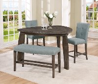 Gray 4 Piece Counter Height Tri-Table Dining Set - Hollis
