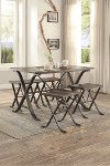 Clearance Pine and Metal 5 Piece Dining Set - Fremont
