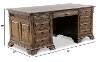 72 Inch Chestnut Brown Executive Office Desk - Arcadia-3