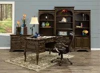 Arcadia Chestnut Brown Half-Pedestal Desk