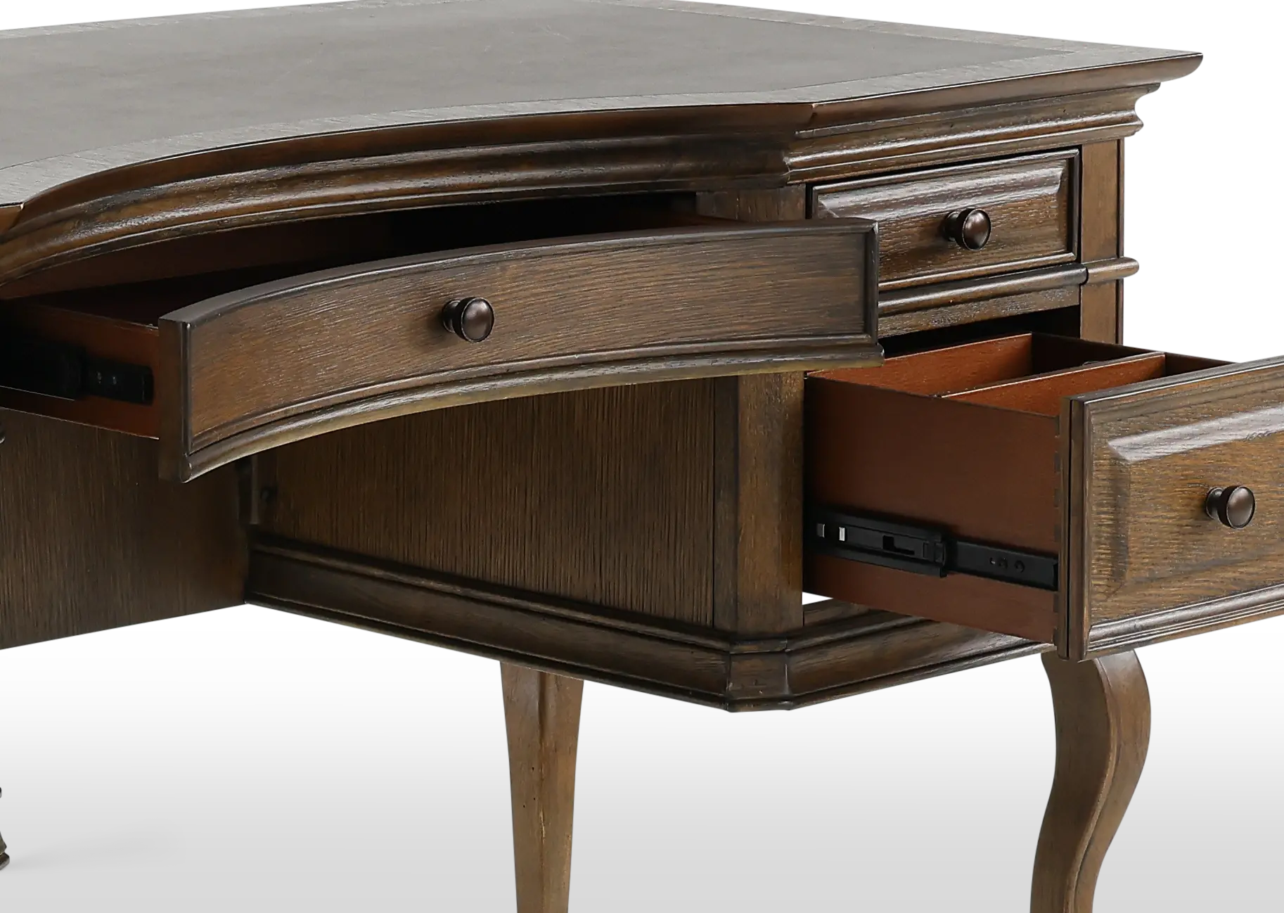 Arcadia Chestnut Brown Half-Pedestal Desk-4