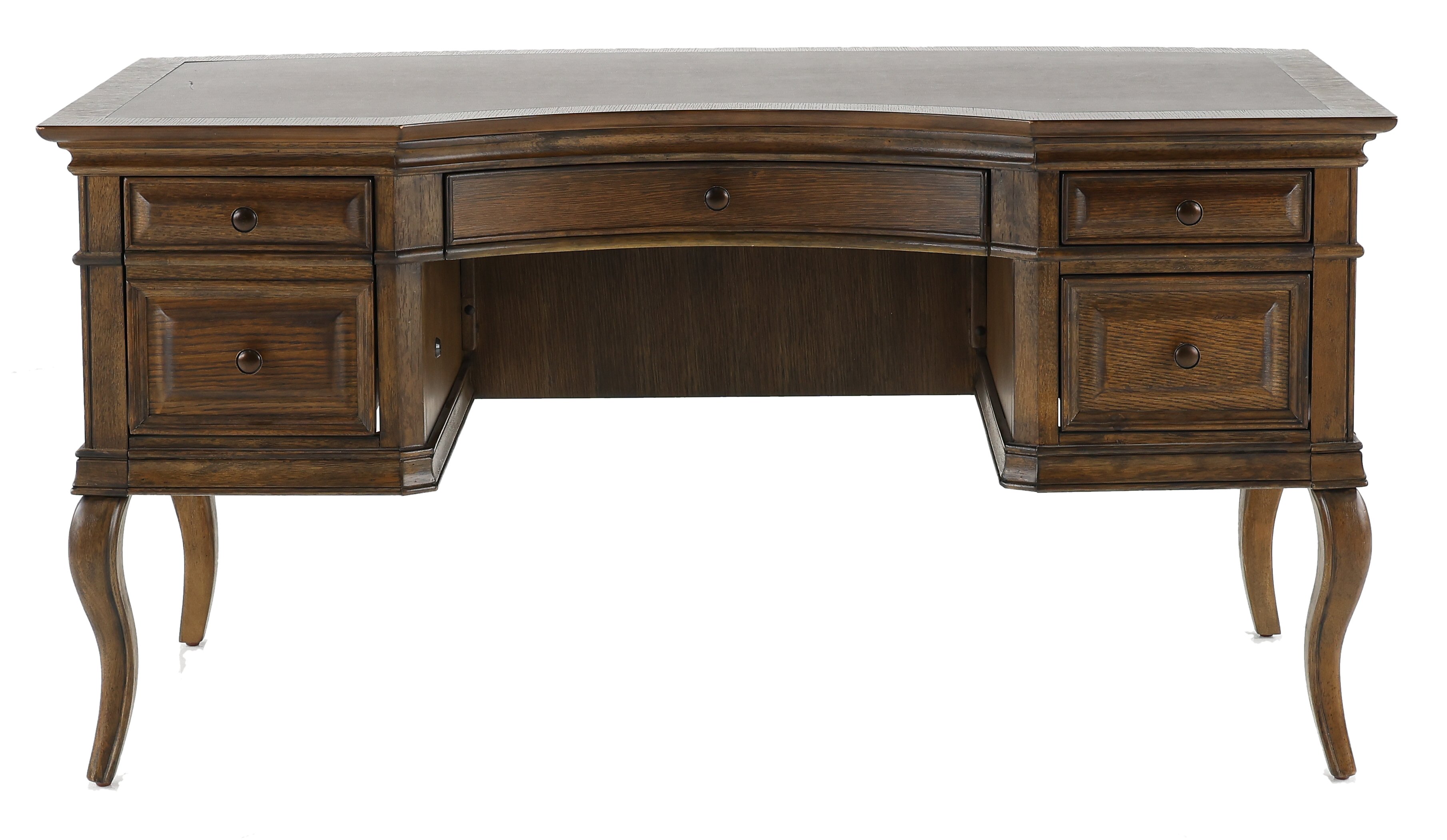Chestnut Brown Half-Pedestal Desk - Arcadia-3