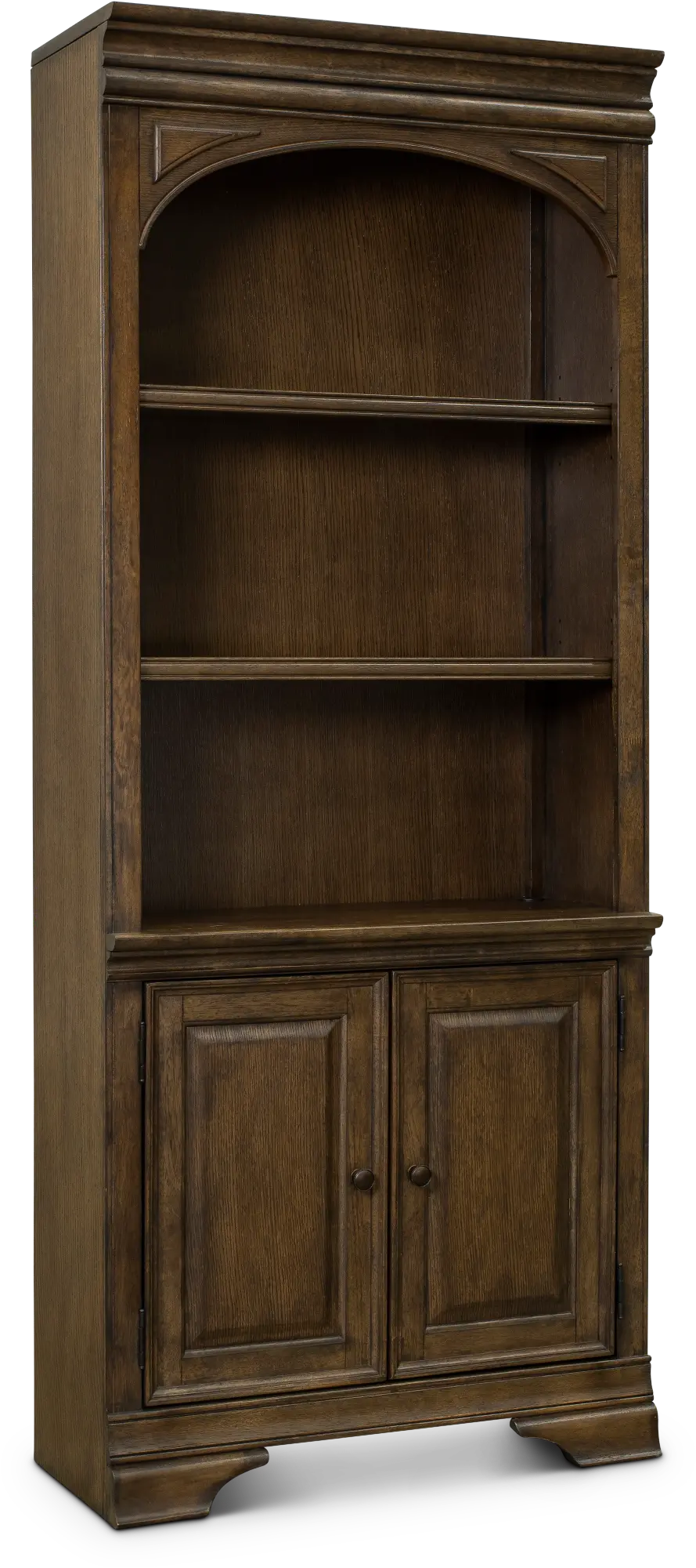 Arcadia Chestnut Brown Bookshelf with Doors-4