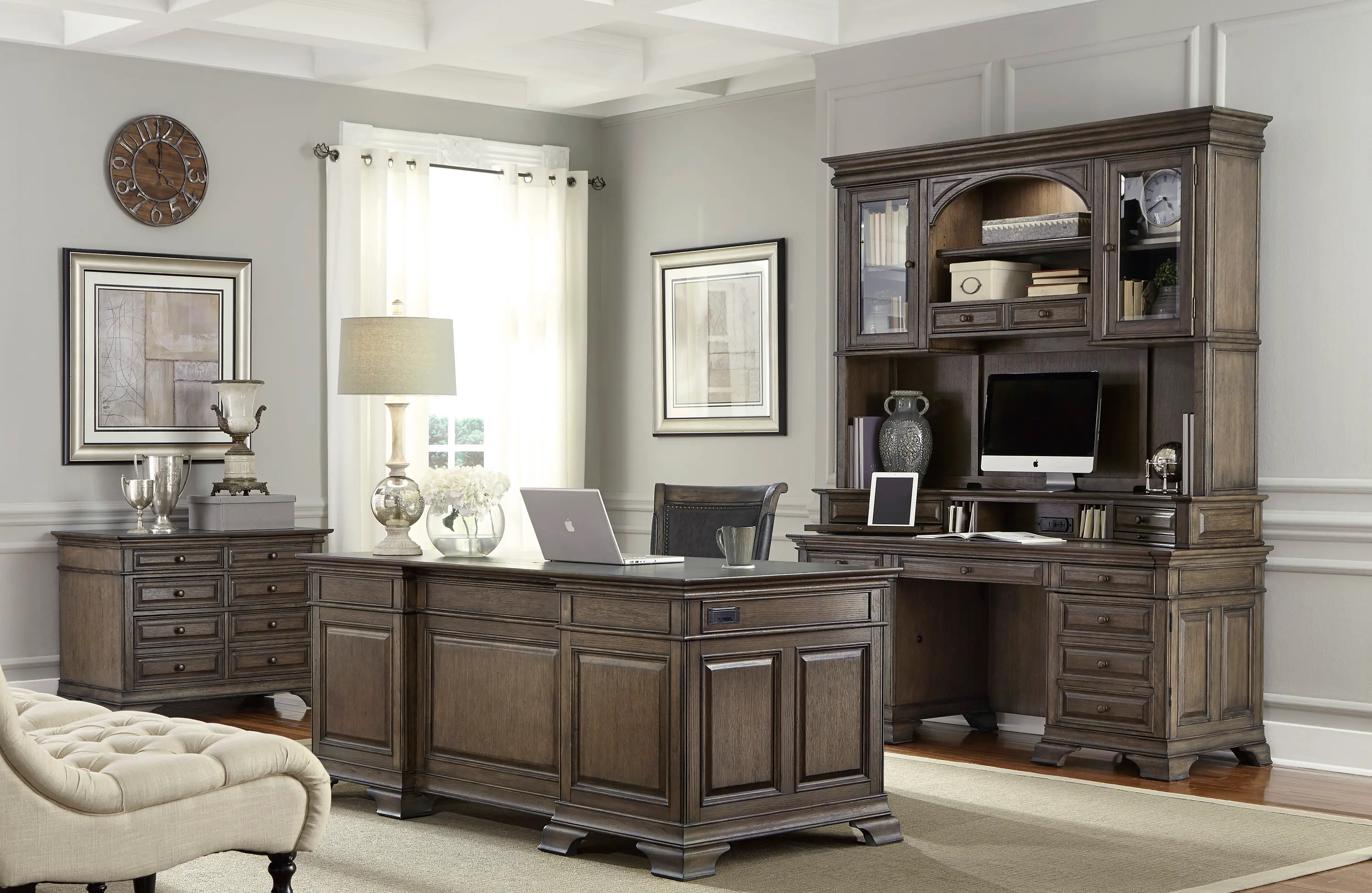 Arcadia Chestnut Brown 4 Drawer File Cabinet-3