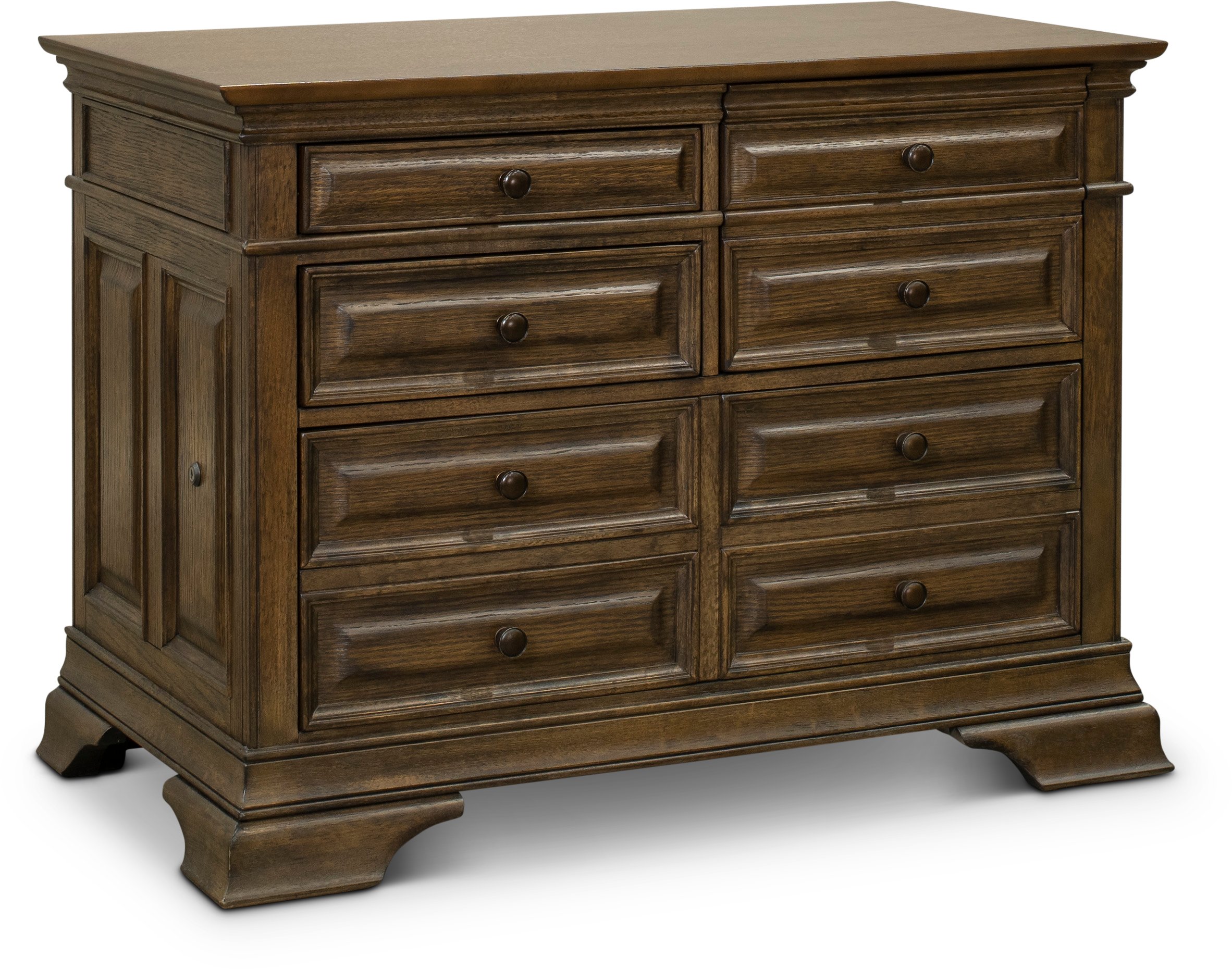 Arcadia Chestnut Brown 4 Drawer File Cabinet-8