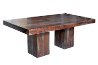 Russet and Gray Solid Sheesham Dining Table - Grayson