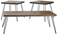 3 Piece Brown Wood Coffee Table Set - Eastwood