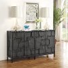 Dark Gray 4-Door Credenza - Amberly-1