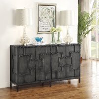 Dark Gray 4-Door Credenza - Amberly