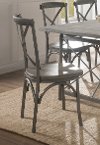 Industrial Weathered Wood and Metal Dining Chair - Gray-1